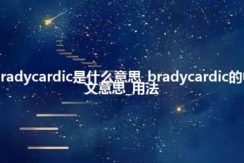 bradycardic是什么意思_bradycardic的中文意思_用法