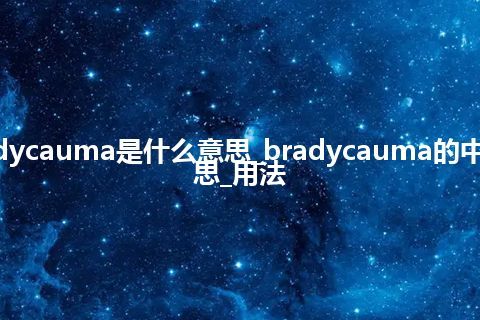 bradycauma是什么意思_bradycauma的中文意思_用法