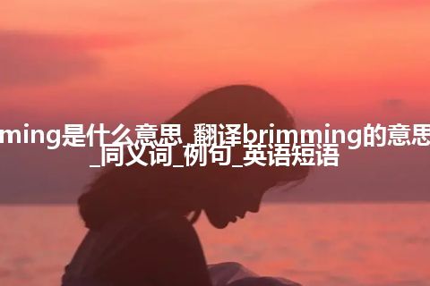 brimming是什么意思_翻译brimming的意思_用法_同义词_例句_英语短语