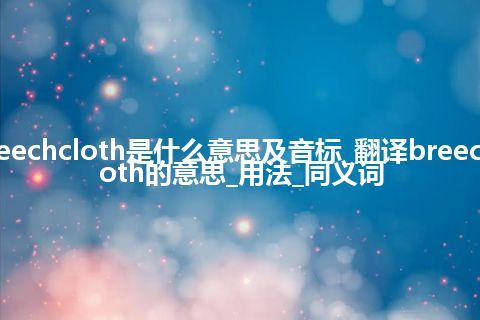 breechcloth是什么意思及音标_翻译breechcloth的意思_用法_同义词