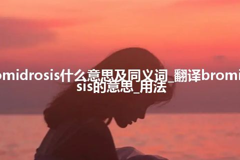 bromidrosis什么意思及同义词_翻译bromidrosis的意思_用法