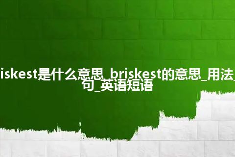 briskest是什么意思_briskest的意思_用法_例句_英语短语