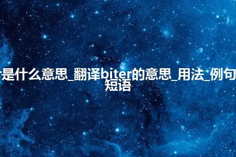 biter是什么意思_翻译biter的意思_用法_例句_英语短语