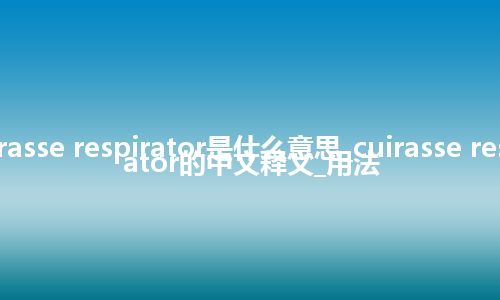 cuirasse respirator是什么意思_cuirasse respirator的中文释义_用法