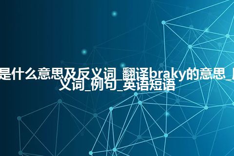 braky是什么意思及反义词_翻译braky的意思_用法_同义词_例句_英语短语