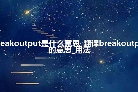 breakoutput是什么意思_翻译breakoutput的意思_用法