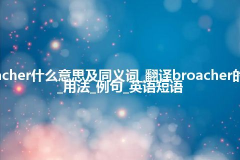 broacher什么意思及同义词_翻译broacher的意思_用法_例句_英语短语