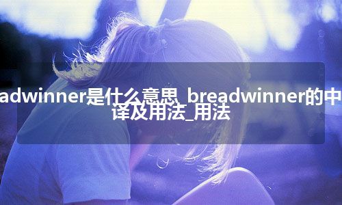 breadwinner是什么意思_breadwinner的中文翻译及用法_用法