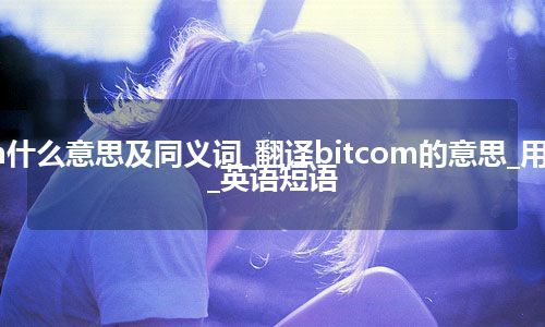 bitcom什么意思及同义词_翻译bitcom的意思_用法_例句_英语短语