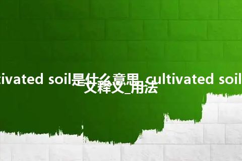 cultivated soil是什么意思_cultivated soil的中文释义_用法