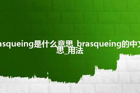 brasqueing是什么意思_brasqueing的中文意思_用法