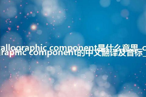 crystallographic component是什么意思_crystallographic component的中文翻译及音标_用法