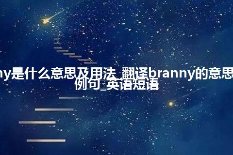 branny是什么意思及用法_翻译branny的意思_用法_例句_英语短语