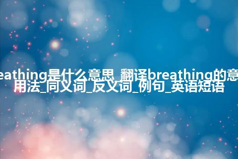 breathing是什么意思_翻译breathing的意思_用法_同义词_反义词_例句_英语短语