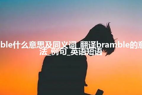 bramble什么意思及同义词_翻译bramble的意思_用法_例句_英语短语