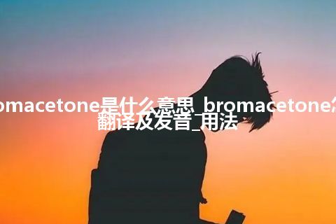 bromacetone是什么意思_bromacetone怎么翻译及发音_用法