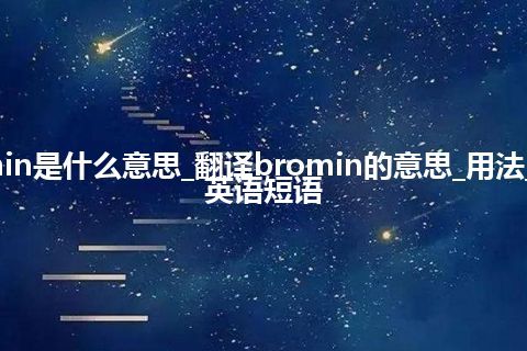 bromin是什么意思_翻译bromin的意思_用法_例句_英语短语