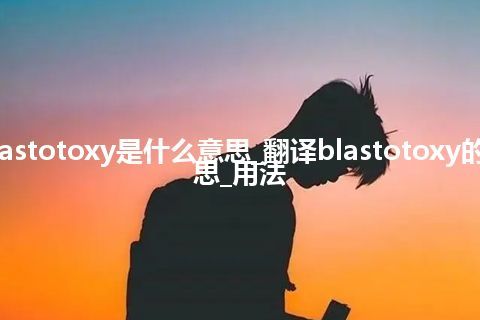 blastotoxy是什么意思_翻译blastotoxy的意思_用法