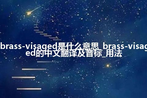 brass-visaged是什么意思_brass-visaged的中文翻译及音标_用法