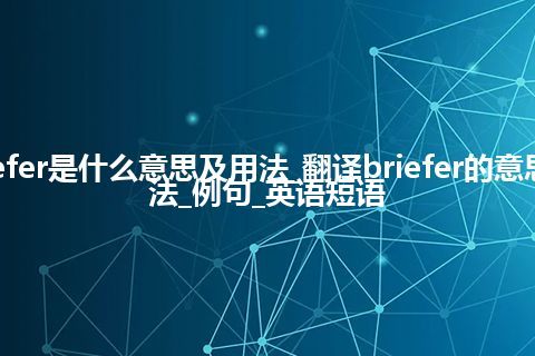 briefer是什么意思及用法_翻译briefer的意思_用法_例句_英语短语