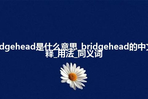 bridgehead是什么意思_bridgehead的中文解释_用法_同义词