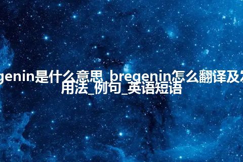 bregenin是什么意思_bregenin怎么翻译及发音_用法_例句_英语短语