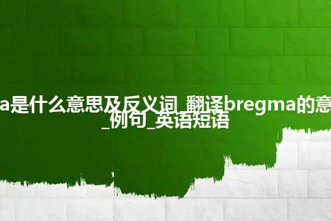 bregma是什么意思及反义词_翻译bregma的意思_用法_例句_英语短语