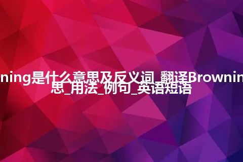 Browning是什么意思及反义词_翻译Browning的意思_用法_例句_英语短语