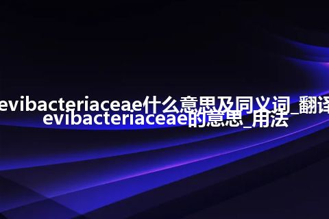 Brevibacteriaceae什么意思及同义词_翻译Brevibacteriaceae的意思_用法