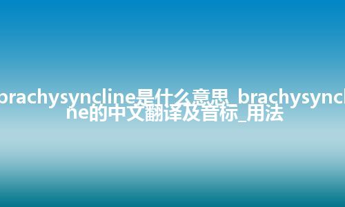 brachysyncline是什么意思_brachysyncline的中文翻译及音标_用法