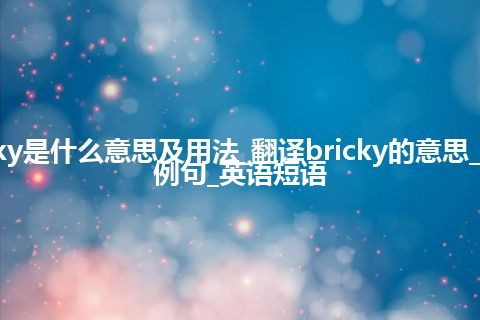 bricky是什么意思及用法_翻译bricky的意思_用法_例句_英语短语