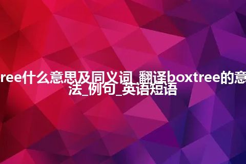 boxtree什么意思及同义词_翻译boxtree的意思_用法_例句_英语短语