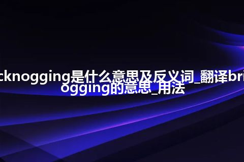 bricknogging是什么意思及反义词_翻译bricknogging的意思_用法