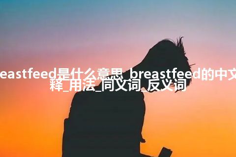 breastfeed是什么意思_breastfeed的中文解释_用法_同义词_反义词