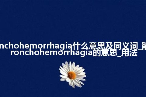 bronchohemorrhagia什么意思及同义词_翻译bronchohemorrhagia的意思_用法