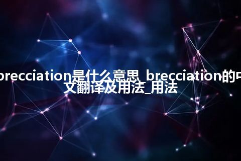 brecciation是什么意思_brecciation的中文翻译及用法_用法