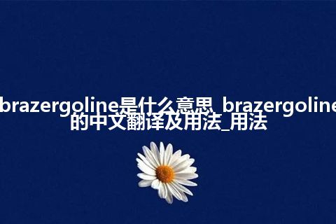 brazergoline是什么意思_brazergoline的中文翻译及用法_用法