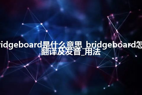 bridgeboard是什么意思_bridgeboard怎么翻译及发音_用法