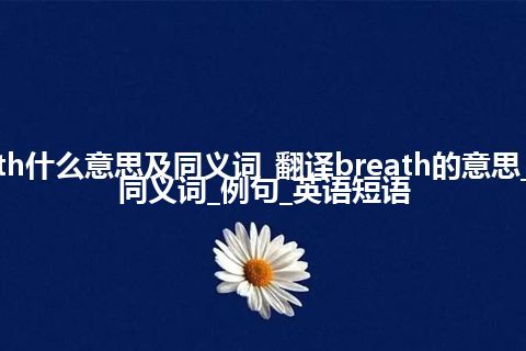 breath什么意思及同义词_翻译breath的意思_用法_同义词_例句_英语短语