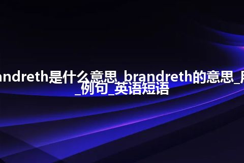 brandreth是什么意思_brandreth的意思_用法_例句_英语短语