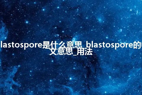 blastospore是什么意思_blastospore的中文意思_用法