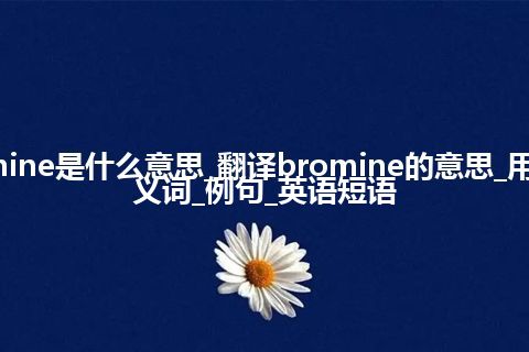 bromine是什么意思_翻译bromine的意思_用法_同义词_例句_英语短语