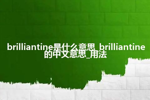 brilliantine是什么意思_brilliantine的中文意思_用法