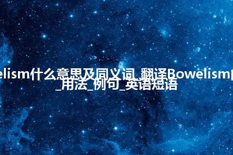 Bowelism什么意思及同义词_翻译Bowelism的意思_用法_例句_英语短语