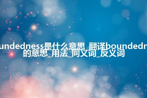 boundedness是什么意思_翻译boundedness的意思_用法_同义词_反义词