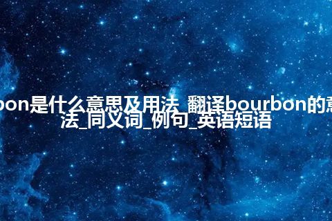 bourbon是什么意思及用法_翻译bourbon的意思_用法_同义词_例句_英语短语