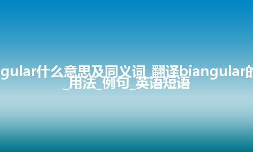 biangular什么意思及同义词_翻译biangular的意思_用法_例句_英语短语