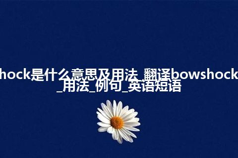 bowshock是什么意思及用法_翻译bowshock的意思_用法_例句_英语短语