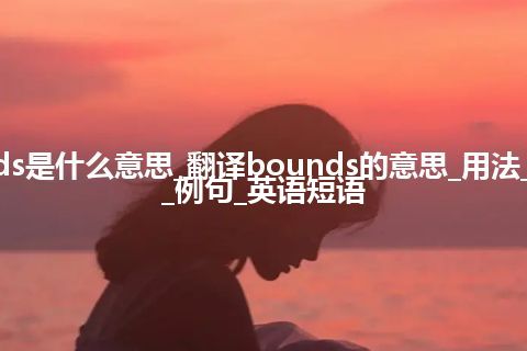 bounds是什么意思_翻译bounds的意思_用法_同义词_例句_英语短语