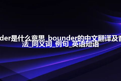 bounder是什么意思_bounder的中文翻译及音标_用法_同义词_例句_英语短语